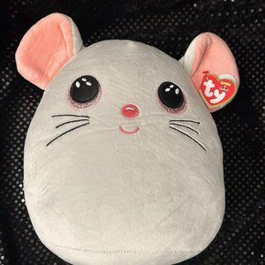 NEW 2021 TY Squish-a-Boos CATNIP the Mouse Cushion Pillow (Small Size 10")